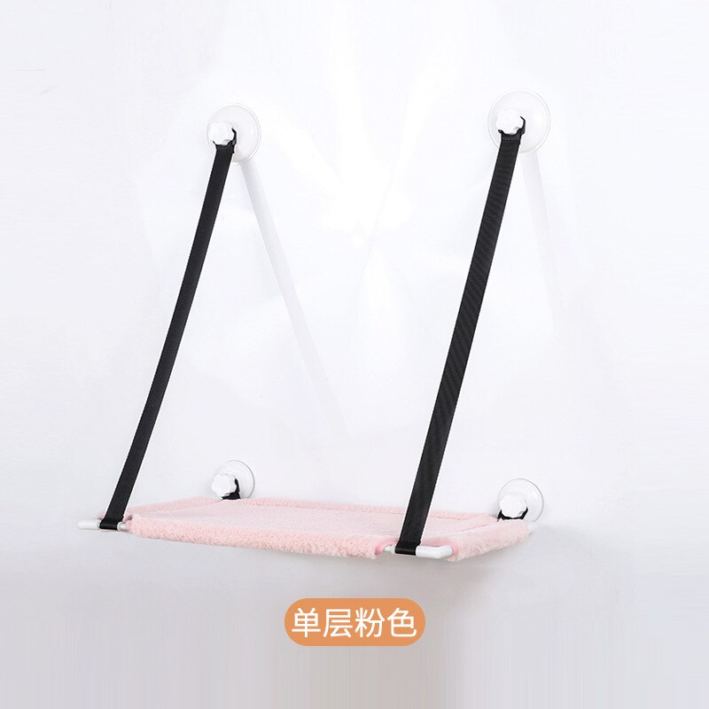 Cute Pet Cat Window Seat Hammock Window Bed Living Room Suction Cup Wall Hanging Pet Breathable Bearing 20kg Cat Hammock: Pink