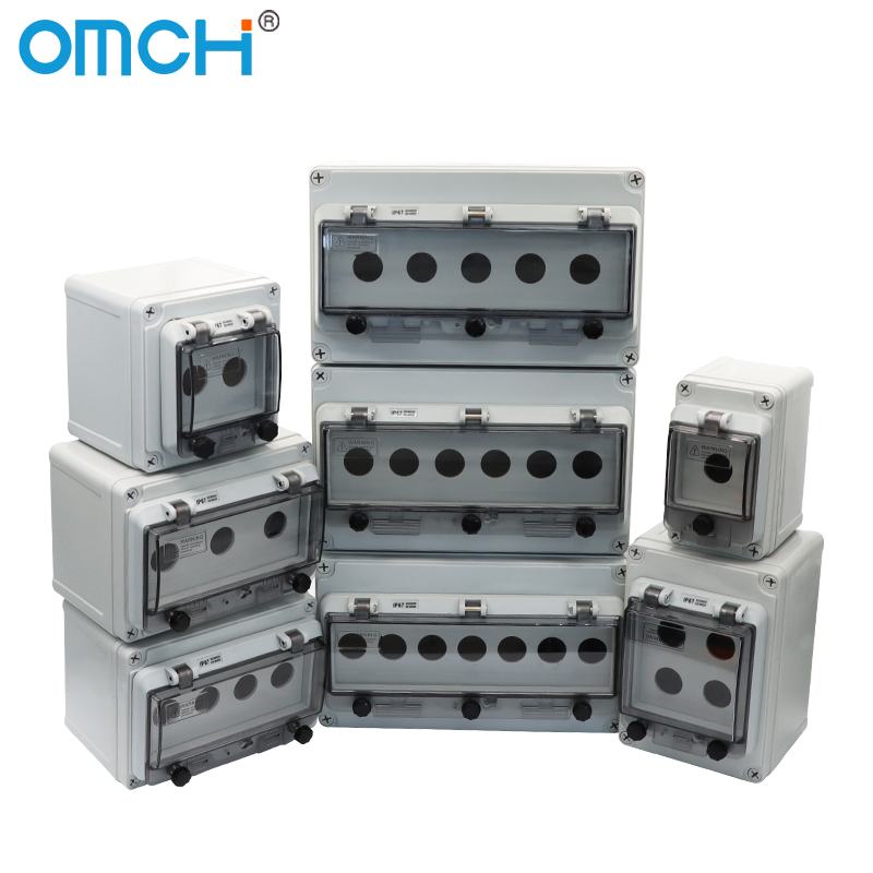 Emergency Stop Control Box Outdoor Button Switch Box With Protective Cover Waterproof Urgent Stop Button Control Box IP67