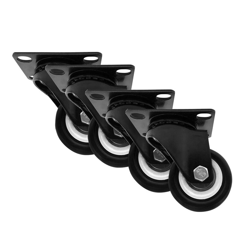 4 PCS Swivel Caster Wheels 2 Inch Small Casters Polyurethane Wheels Holds Total Capacity 300Lbs: Default Title