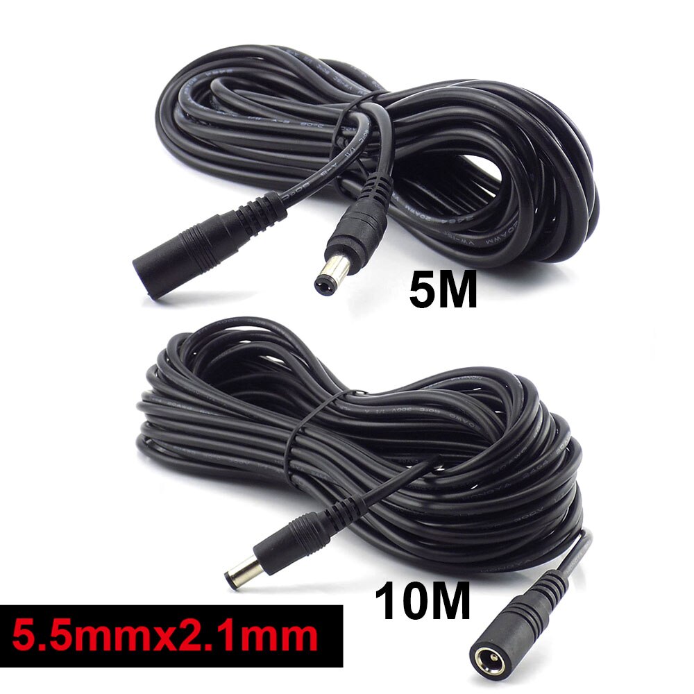 5m 10m 12V DC Power Supply Cable Extension Cord Female to Male Plug 5.5mmx2.1mm Adapter For CCTV Camera lED Light Strip