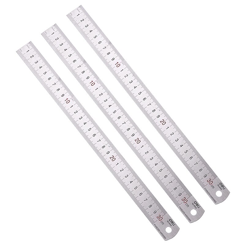 Sewing Foot 30cm Stainless Steel Metal Straight Ruler Tool Precision Double Sided Measuring Stationery School Office Supplies