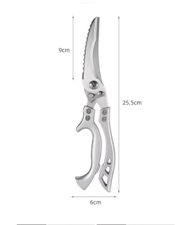 Kitchen Powerful Chicken Bone Scissors Chicken Duck Fish Cutter Shears Stainless Steel Scissors Scale Clean Cook Scissors Knife