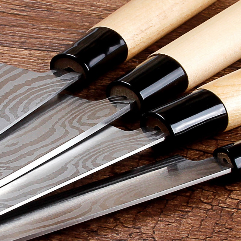Damaskus kokknive japansk laks sushi knive rustfrit stål sashimi køkkenkniv rå fiskfilet lag cooki kniv