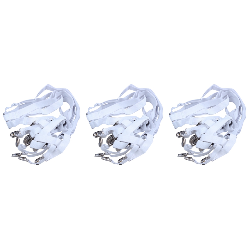 3X Bed Sheet Clips Grippers Fasteners 3 Way 6 Sides Sheet Suspenders Elastic Sheet Holders Mattress Clips Straps