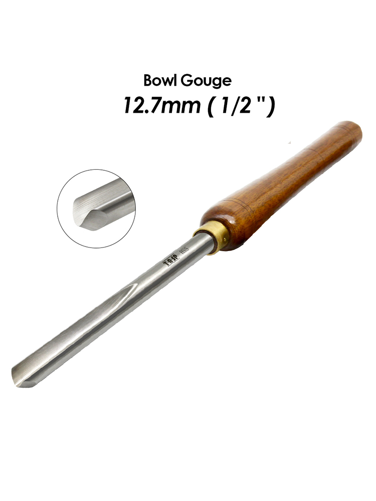 TASP HSS gubia de torneado de madera herramientas de torneado de torno de madera cuenco de husillo cincel de carpintería con mango de nogal para carpintería: YELLOW