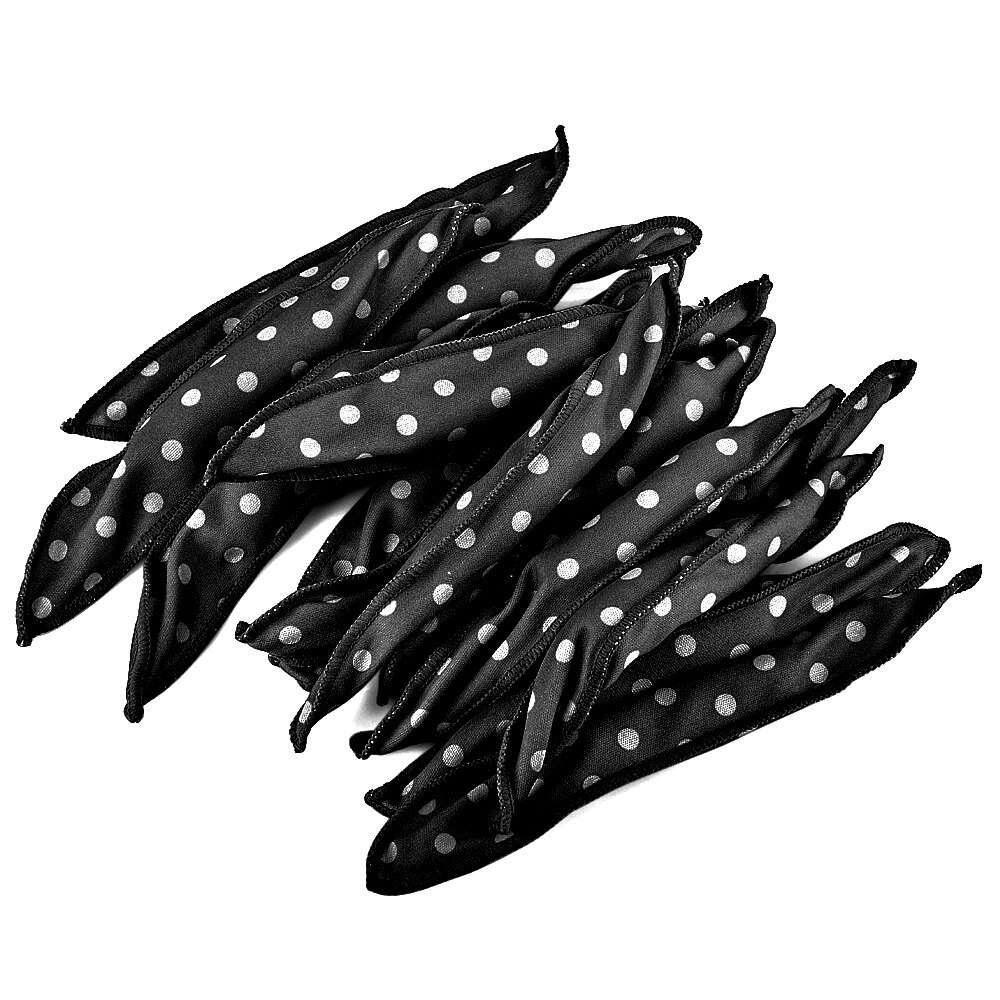 Bandes de bigoudis pour cheveux doux, 30 pièces/sac, bricolage, vagues, rouleaux de cheveux sans chaleur, boucles de nuit, outils de coiffure flexibles, magique, soins des cheveux: 10pcs Black