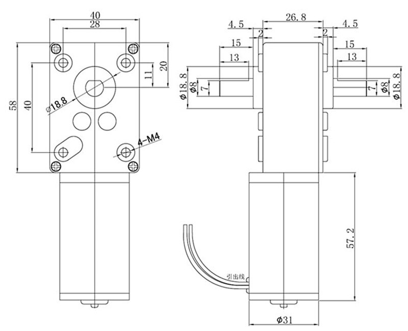 Dubbele As Dc 12V 24V Wormwiel Motor 5-470Rpm High Torque Maximale 70Kg Zelf vergrendeling Verstelbare Snelheid Vooruit Reverse Motor