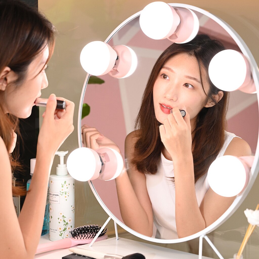 Hollywood Style LED Vanity Mirror Lights Kit with Dimmable Light Bulbs Lighting Fixture Strip for Makeup Vanity Table