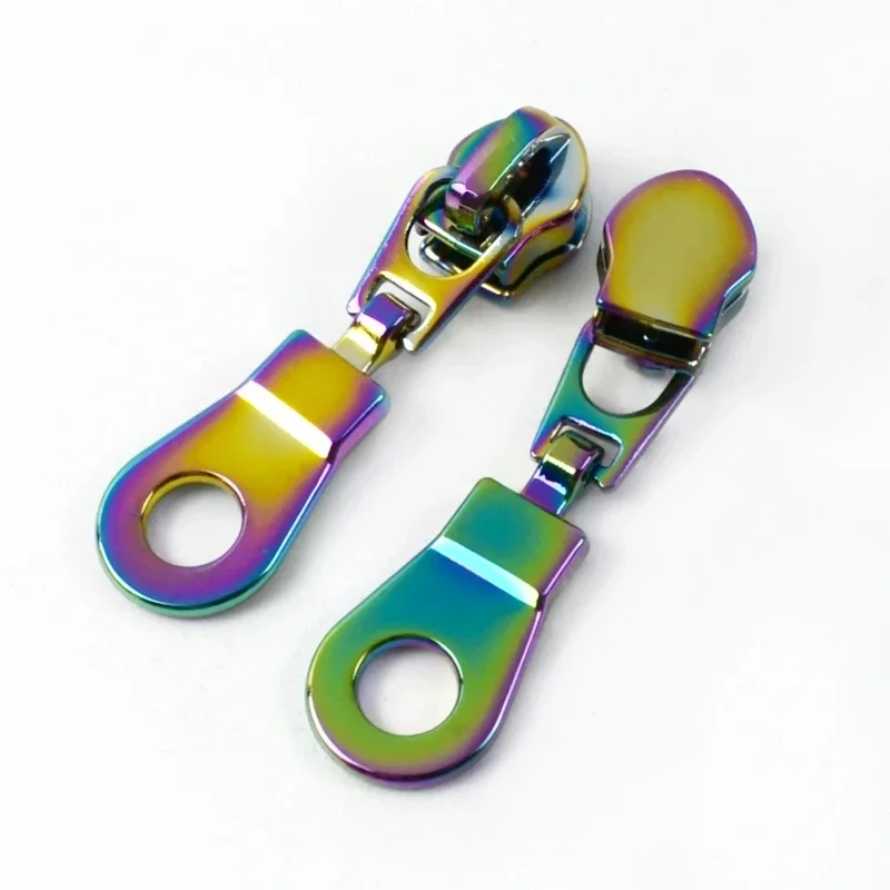 5 deslizadores de cremallera para 5 # Cinta con cremalleras de nailon al metro, bolsa de costura, bolsillo, cabeza con cremallera, chaqueta, kits de reparación de ropa, accesorios DIY: Rojo anaranjado