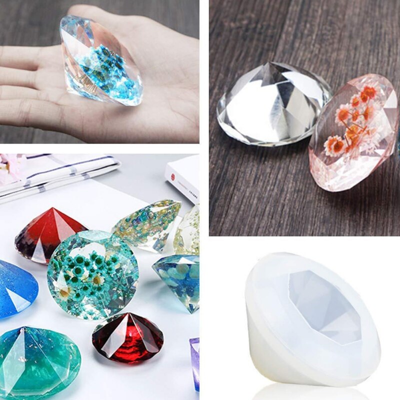Stil 18 pakker krystal epoxy diamant kugle kegle silikone form