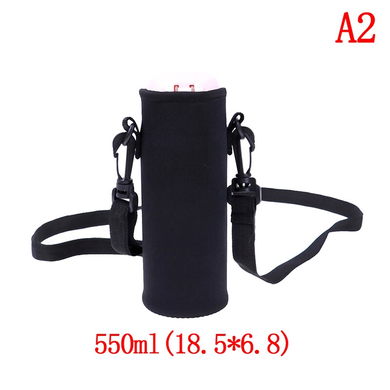 420-1500ml vesipullon kansi pussi pussi w/hihna neopreeni vesipussin pidike olkahihna musta pullon kantajan eristyspussi: A2