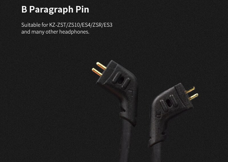 KZ-Cable Bluetooth inalámbrico para Módulo de actualización, Cable con conector MMCX de 2 pines para KZ ZS10 PRO/ZS6/AS12/ZST/ZS7/AS16/AS10/ZSN/ZSX: B PIN for zst as10
