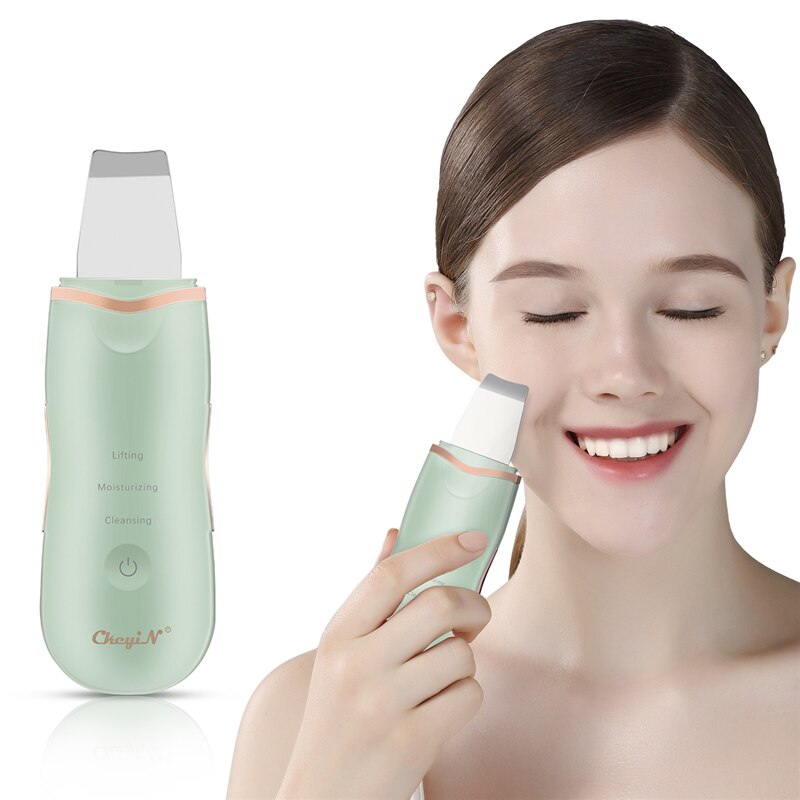 Ultrasonic Skin Scrubber Vibration Face Spatula Facial Pore Cleaner Blackhead Remover Exfoliator Peeling Shovel Lifting Massager