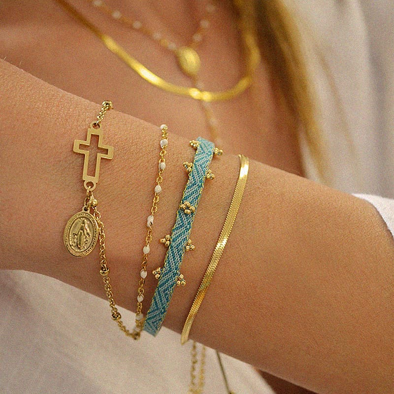 KKBEAD Colombia pulsera joyería tela cinta Pulseras de tela para mujer Pulseras tejidas hechas a mano