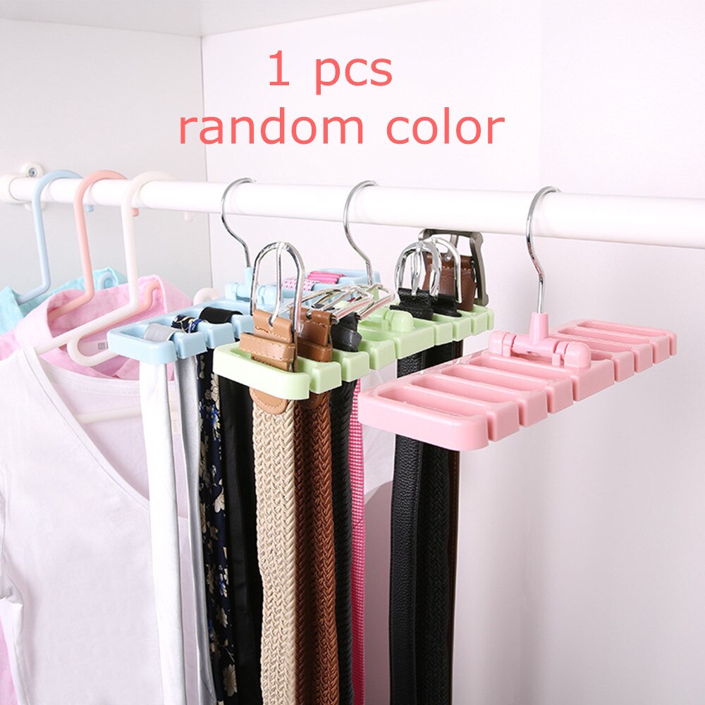 Multi-function Storage Rack Tie Belt Organizer 8-hole Rotating Ties Hanger Holder Save space Wardrobe Finishing Rack: random color