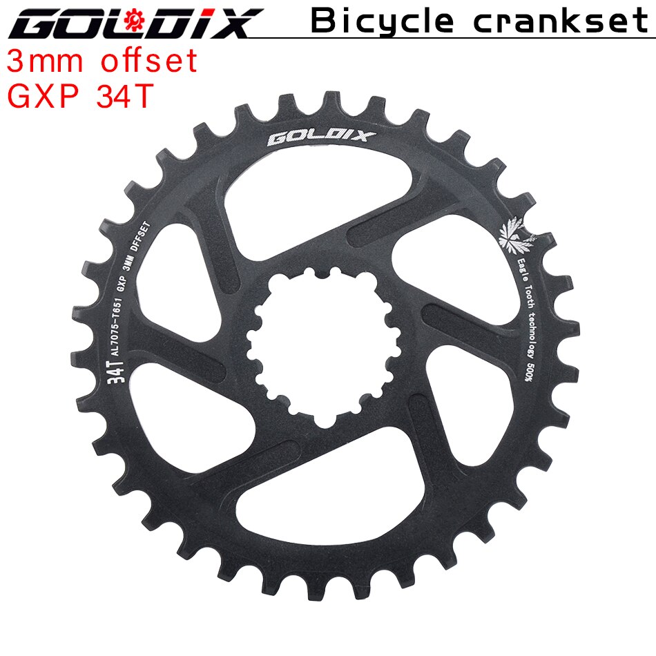 GOLDIX bicycle crankset 170mm/175mm with chainring 30T 32T 34T 36T 38T/bottom bracket for SRAM XO1 X1 GX XO X9 Bicycle crank: 3mm offset 34T