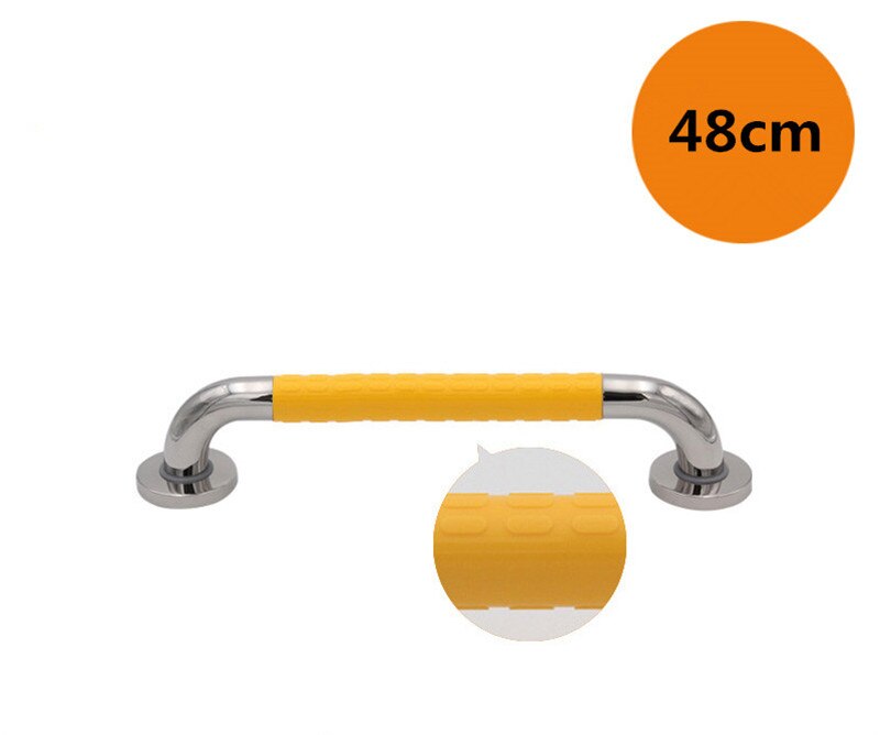 Säkerhetshandtag badrumsbadkar toaletthandtag 304 handtag i rostfritt stål duschhandtag för toalettstöd: Gul 48cm