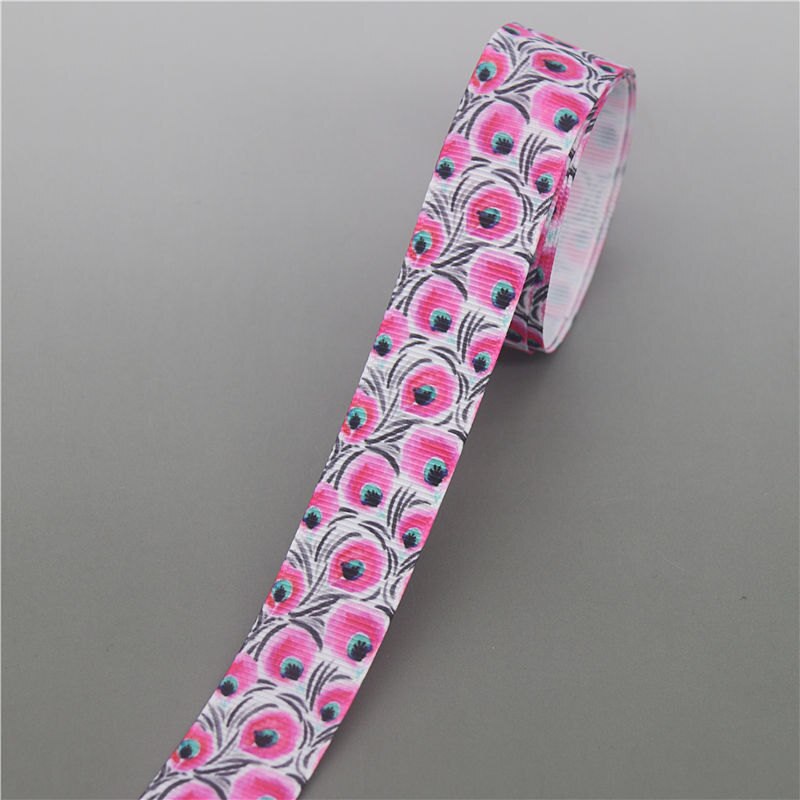 DHK 10 jardów pióro plemienny taśma rypsowa z szewronowym nadrukiem akcesoria Hairbow nakrycia głowy dekoracji DIY hurtownia OEM B1862: 10339