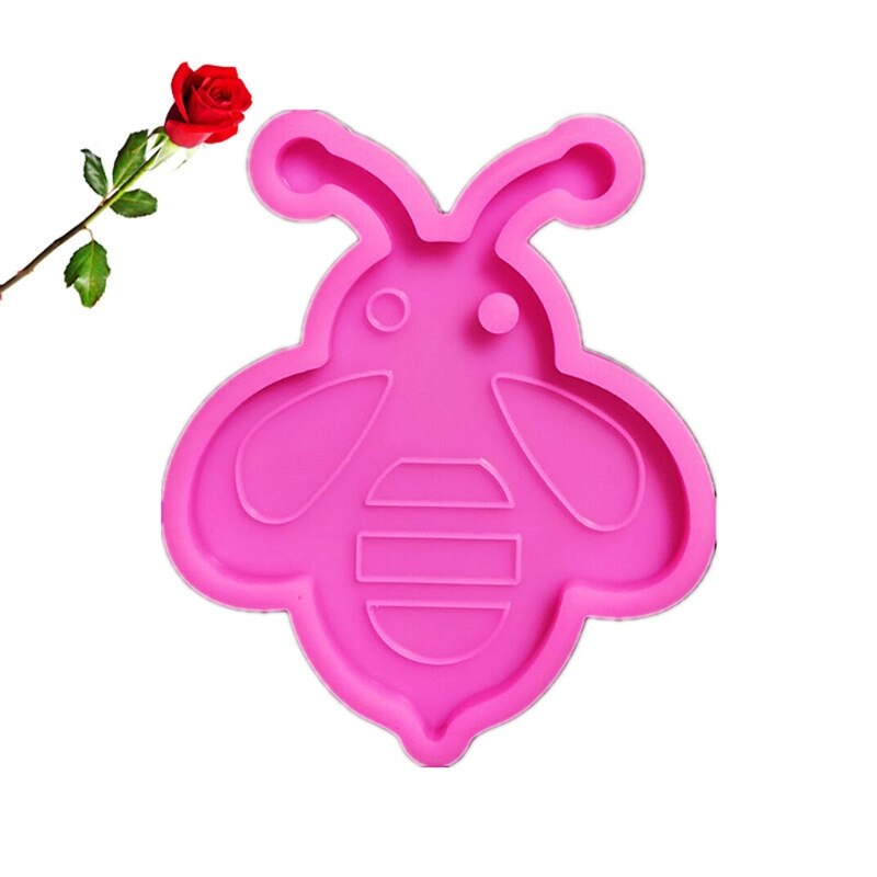 Bee Keychain Epoxy Resin Mold Honeycomb Necklace Pendant Silicone Mould DIY Crafts Jewelry Casting Tools