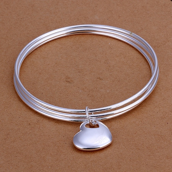 Zilveren kleur exquisite luxe prachtige mode drie ronden caring armband temperament charm Zilveren sieraden B175