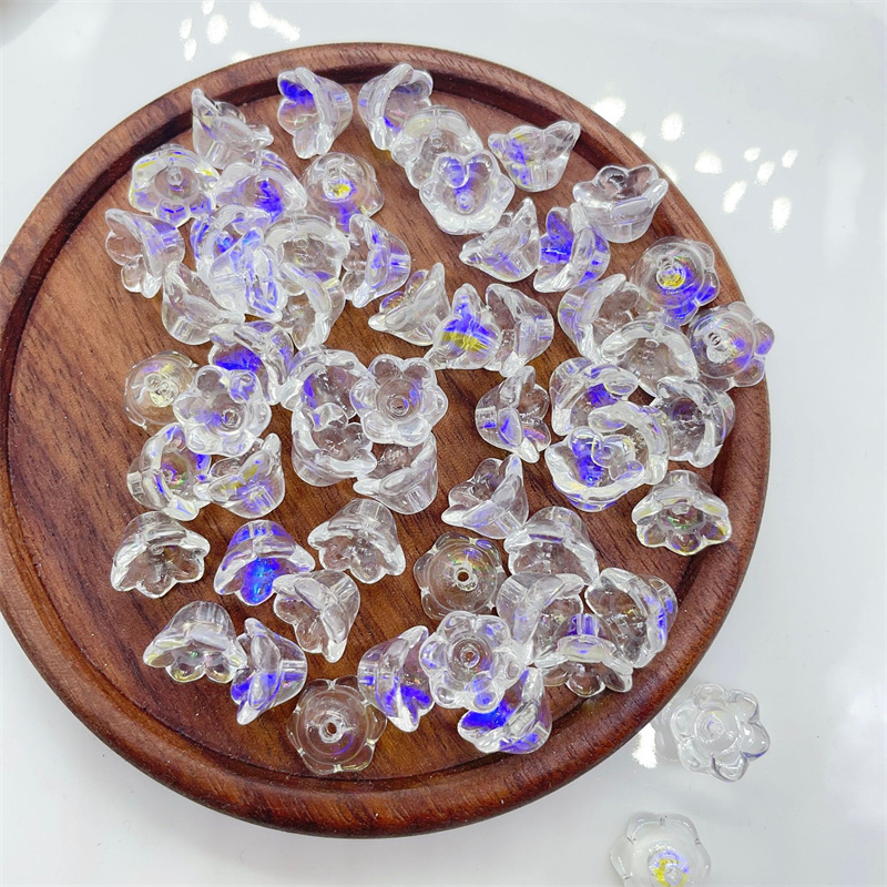 Perles de Verre en Forme de Fleur de Muguet, Accessoire de 6x10mm, 50 Pièces/Lot
