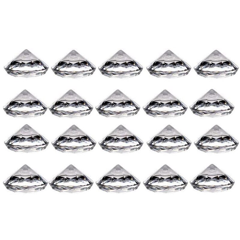 20Pcs Diamond Place Card Holders Clear Table Number Wedding Crystal Sign Memo Centerpiece Party Restaurant: Default Title