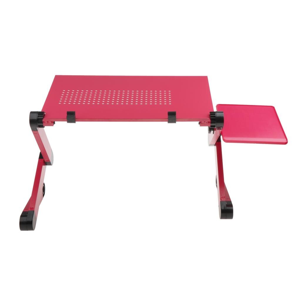 Justerbar bærbar sammenleggbar datamaskin laptop bord skrivebordstativ sengebrett stigerør bærbar pc bordholder holder sovesofa kjøling: Rødt kjølehull