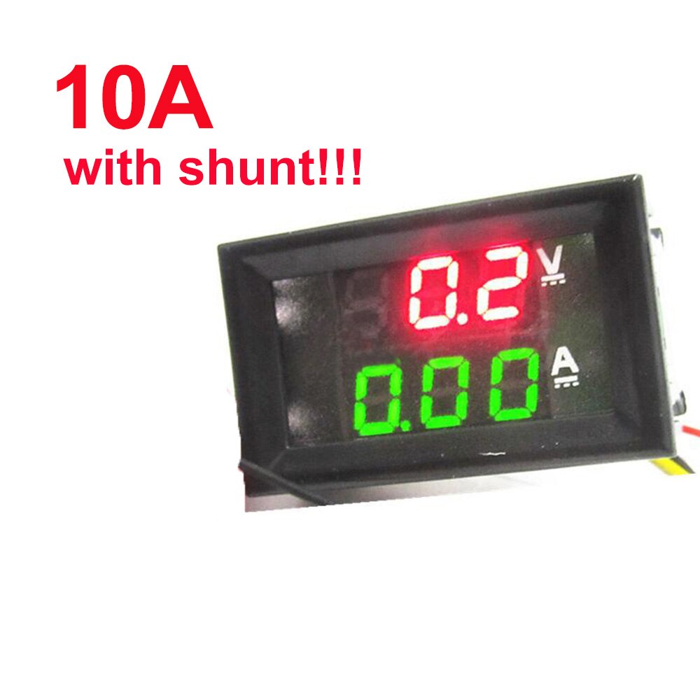 DC 100V 10A Mini 0.28inch LED Digital Voltmeter Ammeter Volt Ampere Meter Amperemeter Voltage Indicator Tester: 10A REDGREEN