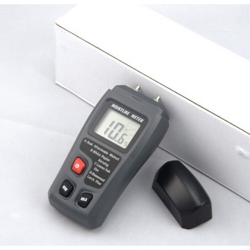 LCD Wood Moisture Tester MT-10 0-99.9% Wood Hygrometer 4 Modes 2 Pins Digital Wood Humidity Tester Timber Damp Detector