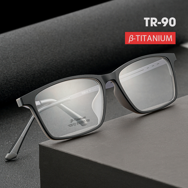 Lunettes surdimensionnées en plastique titane TR90 pour hommes, large monture de lunettes, myopie Prescription optique
