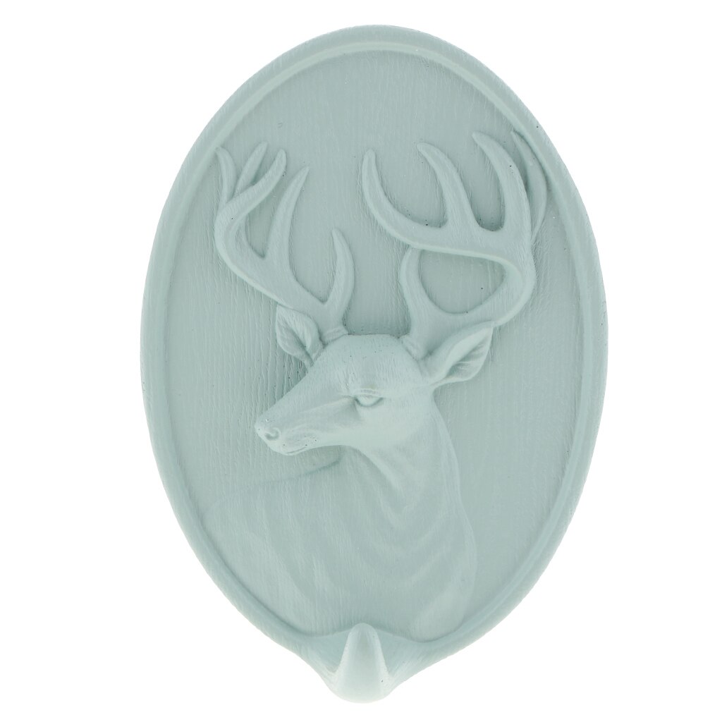 Crochet auto-adhésif pour tête de cerf | Résine 3D de Style nordique, crochet autocollant Mural Art Mural, crochet à stickers: Green E