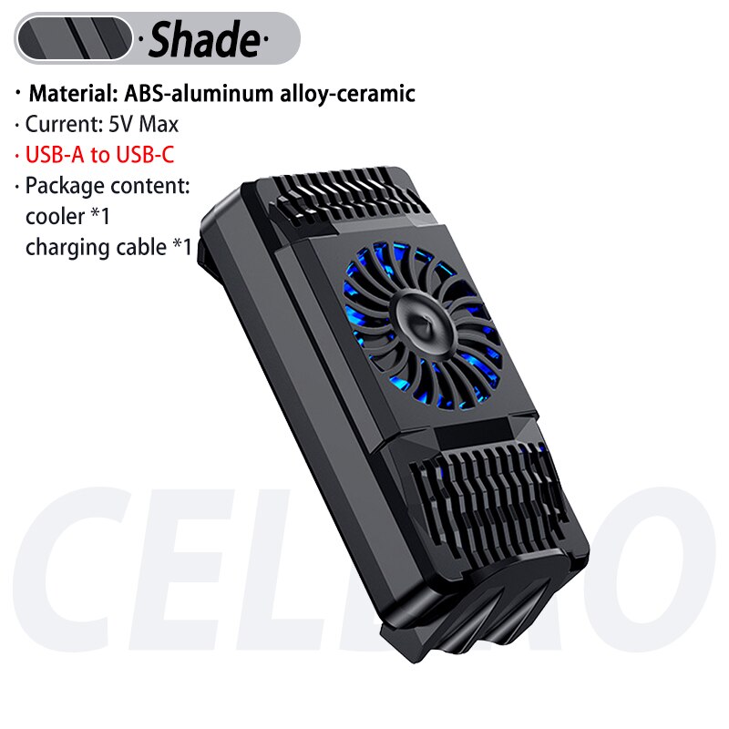 tragbare Handy Kühler für Gamer Telefon Lüfter für Xiaomi Mi 10 Schwarz shark 3 pro Telefon Kühler halter Cooling Pad: Shade