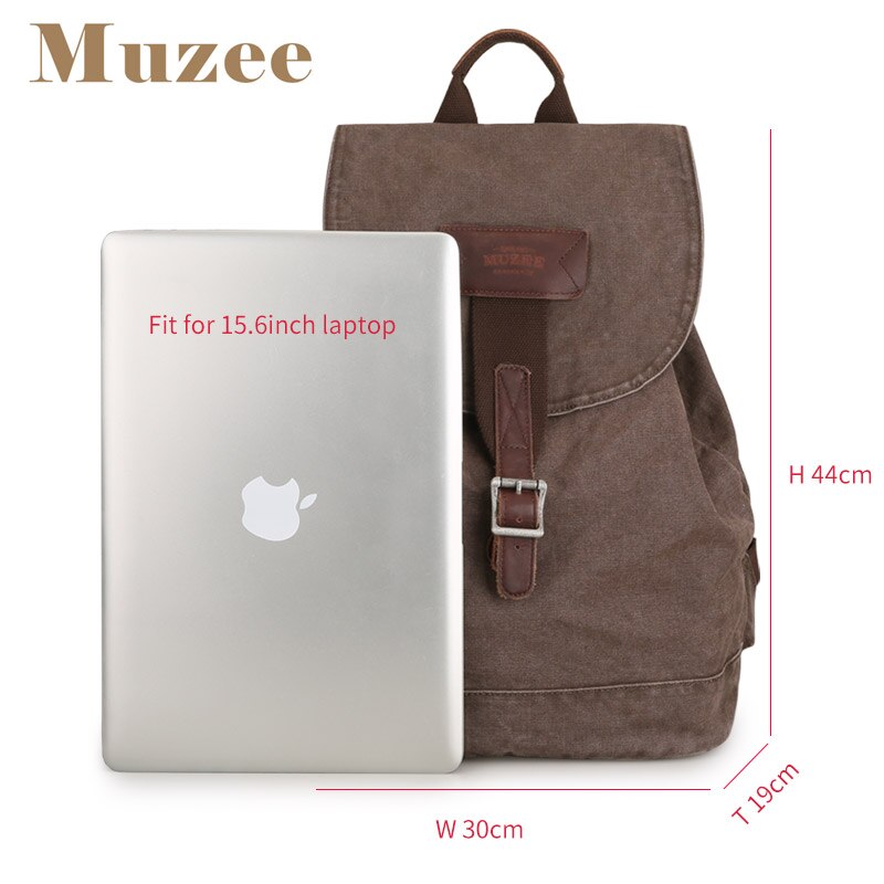 Muzee Retro Mannen Rugzak Canvas Mannen Reizen Rugzak Leisure Student Rugzak Mannen en Vrouwen 15.6 inch Laptop Rugzak