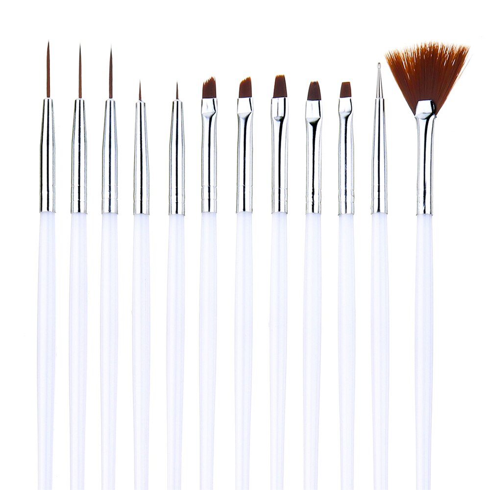 Brosse à ongles pour manucure Gel brosse pour Nail Art 12 pièces/ensemble Ombre brosse pour dégradé pour Gel vernis à ongles peinture dessin