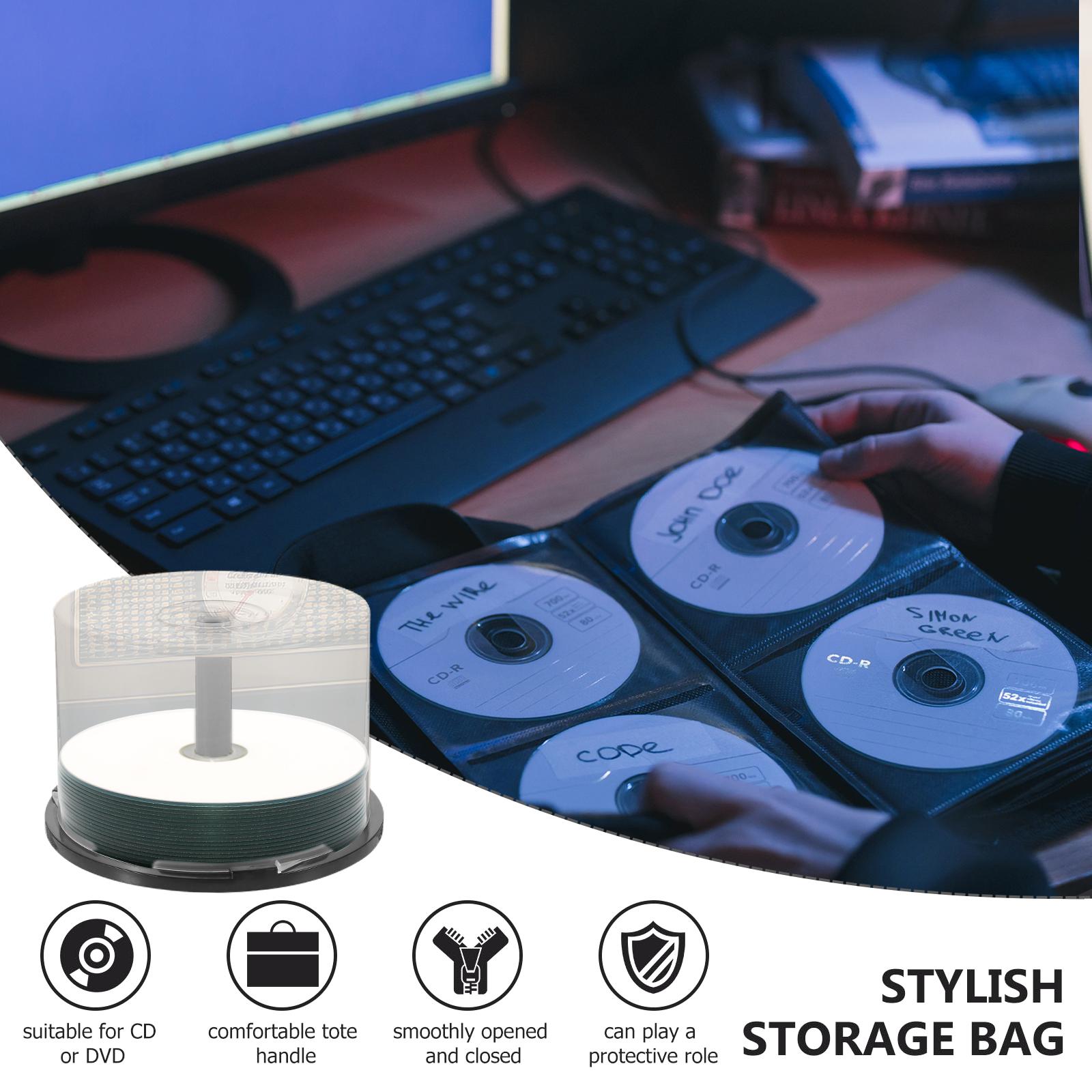 2 Pcs CD Storage Bin Plastic Dvd Container Empty Bucket Photo Boxes Units Holder Cake
