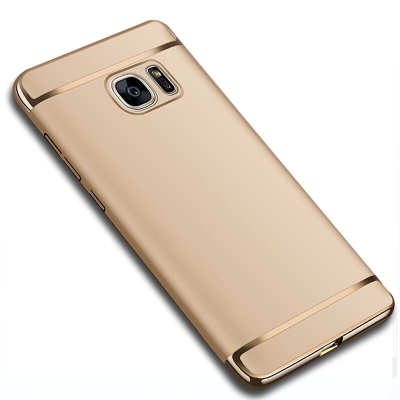 YueTuo Luxury Case For Samsung Galaxy S7 S 7 edge S7edge Original Gold black Ultra Slim Matte Hard Plastic Phone Cover Coque: For S7 / gold