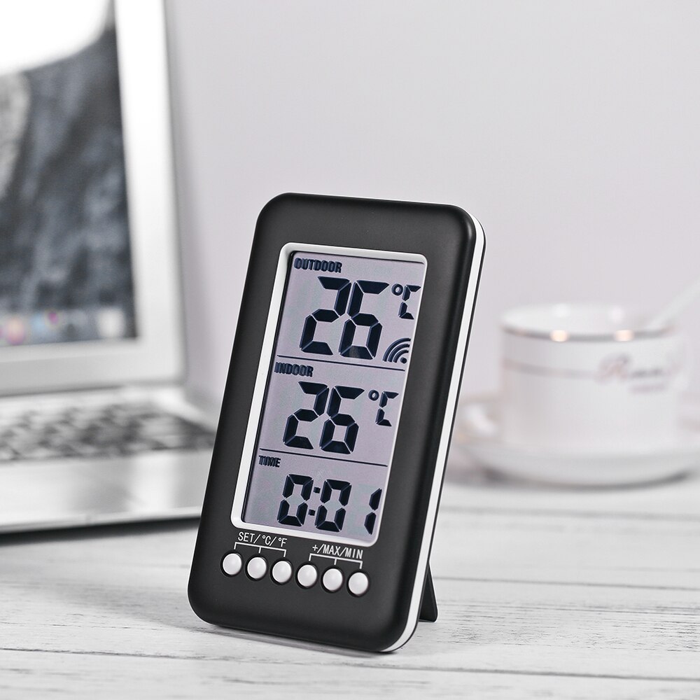 Termómetro Digital inalámbrico LCD para interior/exterior, reloj medidor de temperatura, probador de temperatura meteorológica, herramientas de prueba