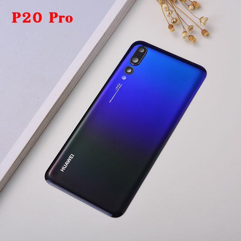 Huawei  p20 pro  p 20 bagcover batteri glas bagdør kabinet panel taske til clt -al01 eml -al00 & kamera linse telefon udskiftning
