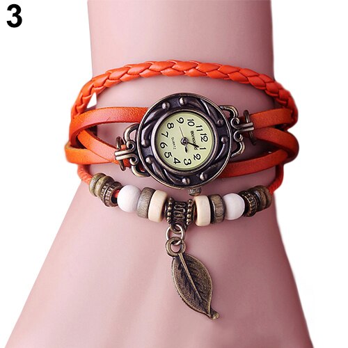 Women's Watch Retro Leather Bracelet Tree leaf Decoration Wrist Watch Ladies Quartz Watch relogio feminino часы