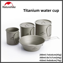 Naturehike Ultralight Titanium Cup Outdoor Camping Picknick Bier Kopje Water Cup Mok Theekopje Servies Met Cover Opvouwbare Handvat