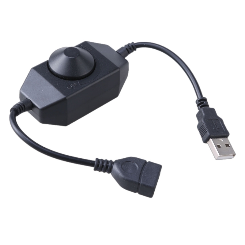 USB LED Knob Dimmer DC5V Ribbon Brightness Adjustable Switches Controller Connectors For LED Strips Light USB Fan: black