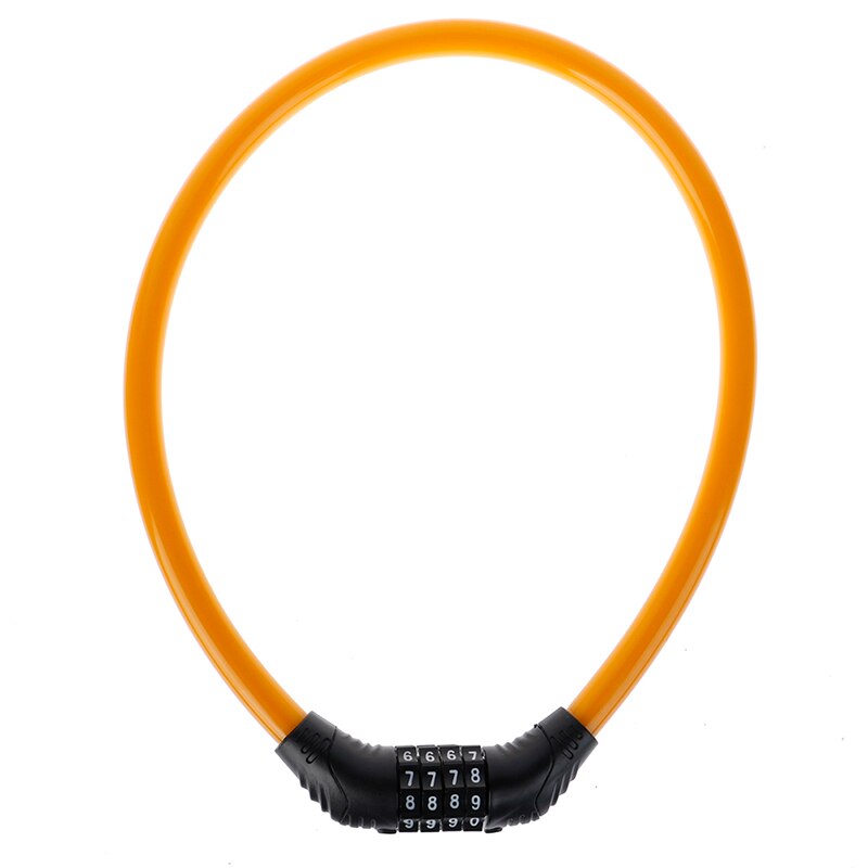 Bike Lock 4 Digit Code Combination Bicycle Lock Bicycle Security Lock: Orange