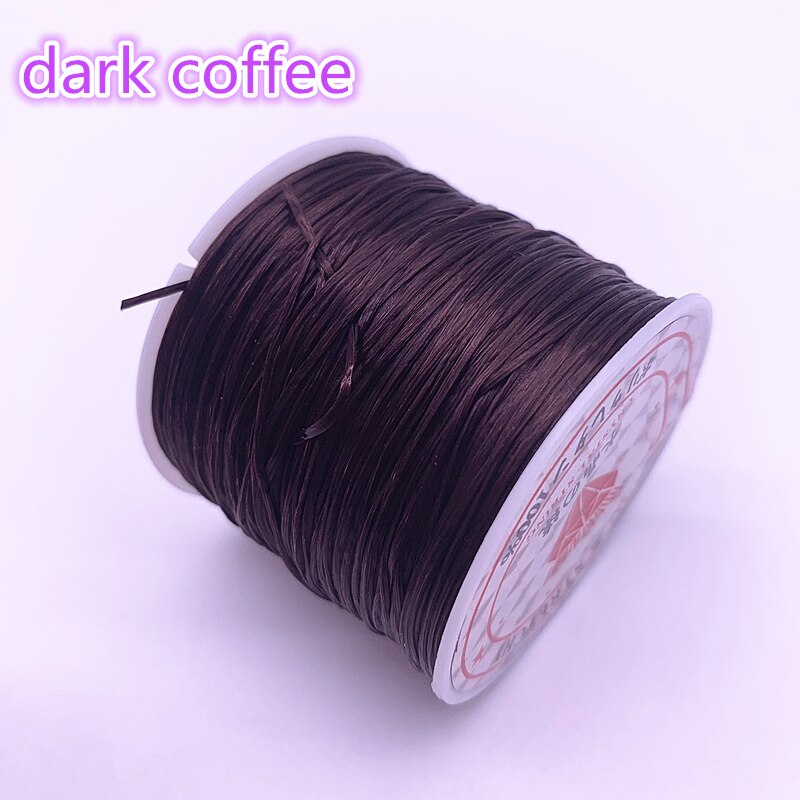 50M/Roll Colorful Flexible Elastic Crystal Line Rope Cord For Jewelry Making Beading Bracelet Wire Fishing Thread Rope: dark coffee