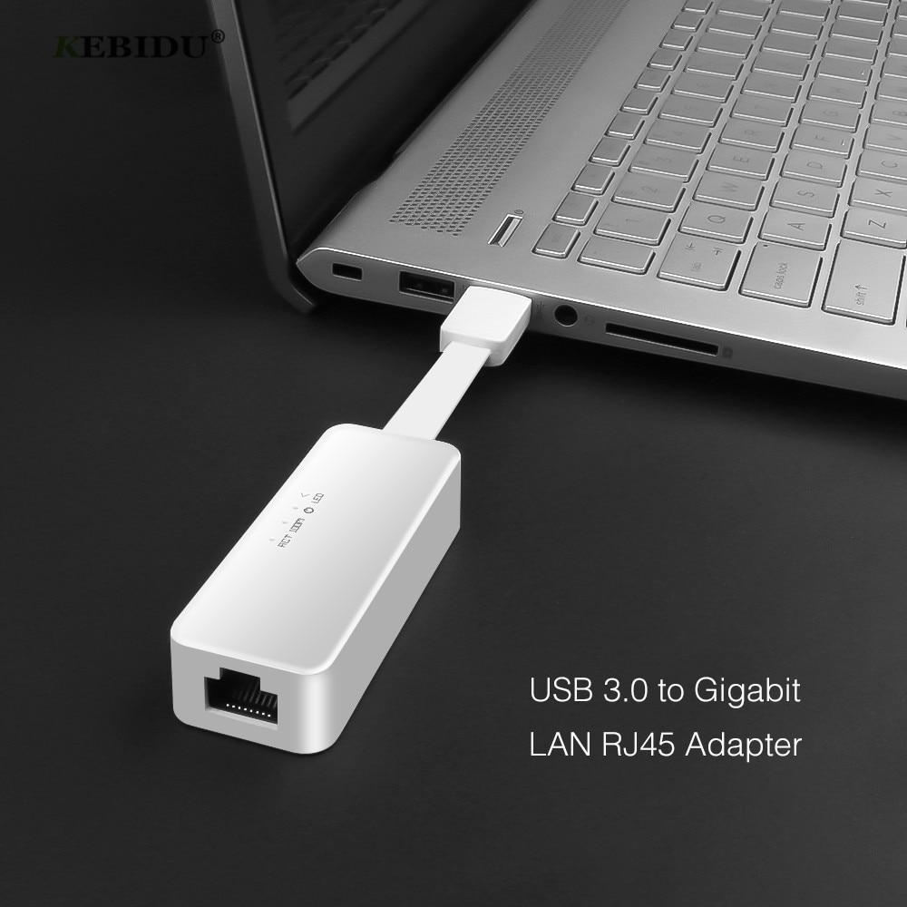 KEBIDU Ethernet USB 2.0/3.0 100/1000Mbps Gigabit USB adaptateur RJ45 Lan USB convertisseur de réseau pour ordinateur portable ordinateur portable