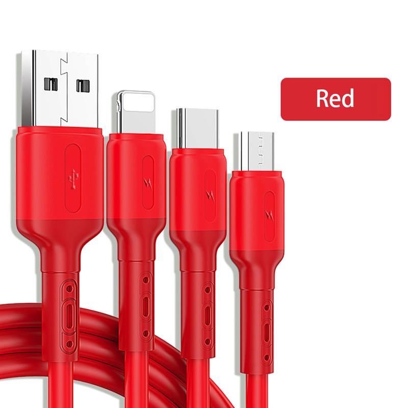 3 in type  c 8- 1 micro-usb-kabel voor iphone 11 xr 8 x 7 6 6s plus ios 10 9 8 samsung nokia usb-snellaadkabels: Rd