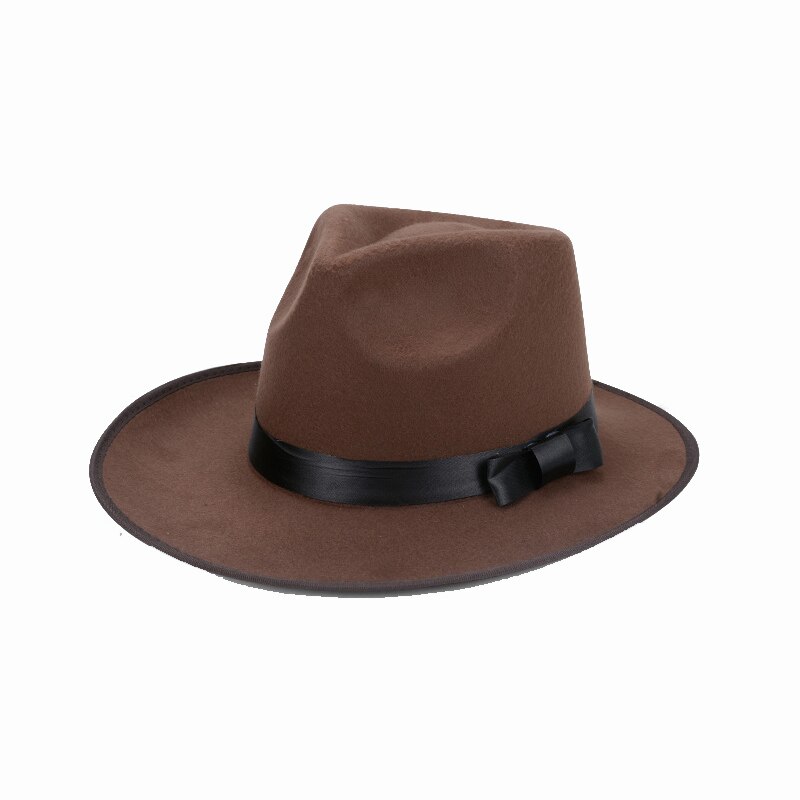 Retro Winter Autumn Imitation Woolen Women Men Ladies Fedoras Top Jazz Hat European American Round Caps Bowler Hats: 5
