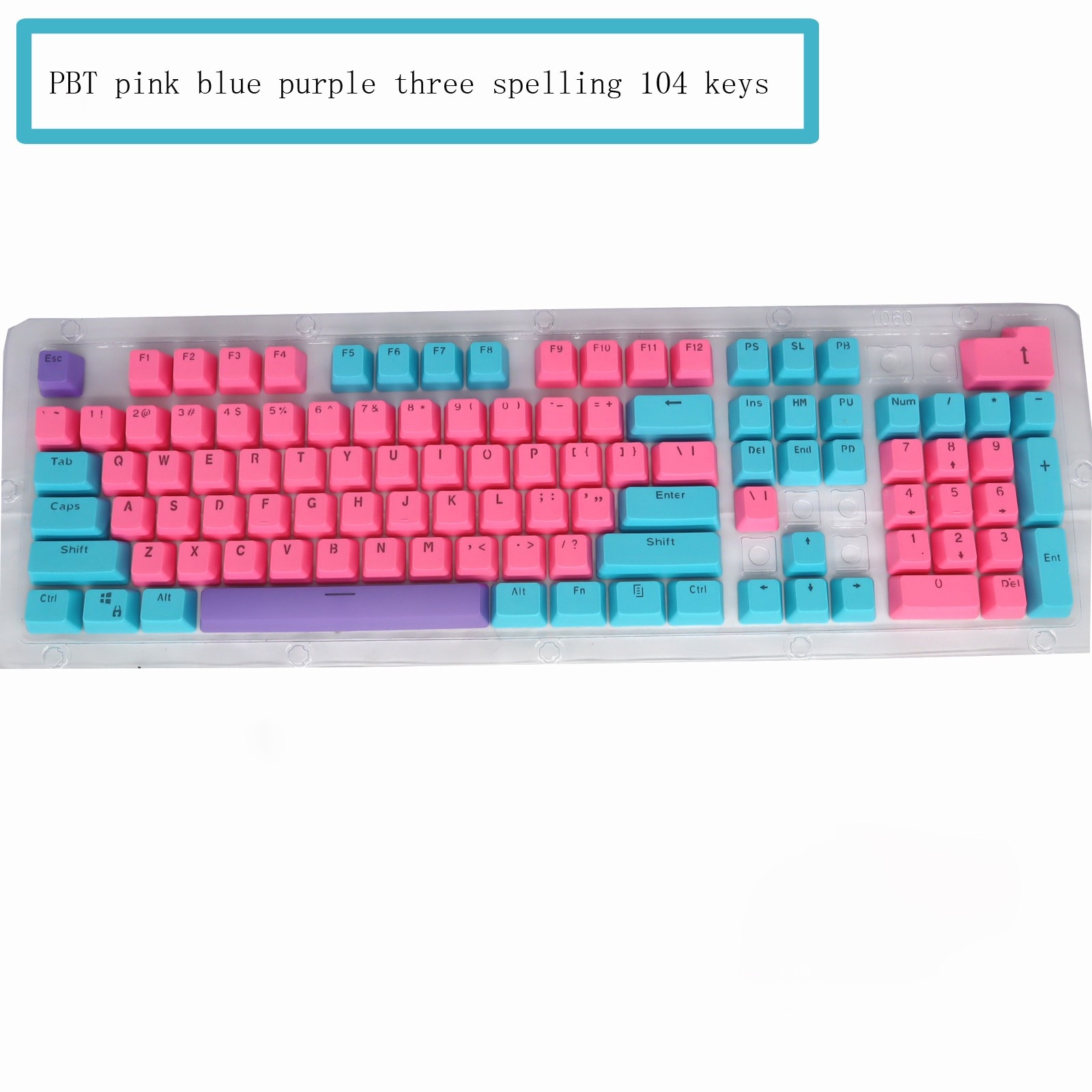 PBT 104 Keys Keycaps For Logitech K845 Multi-color Switch Keycap Replacement Translucent Keycaps Backlit Key Caps Stock