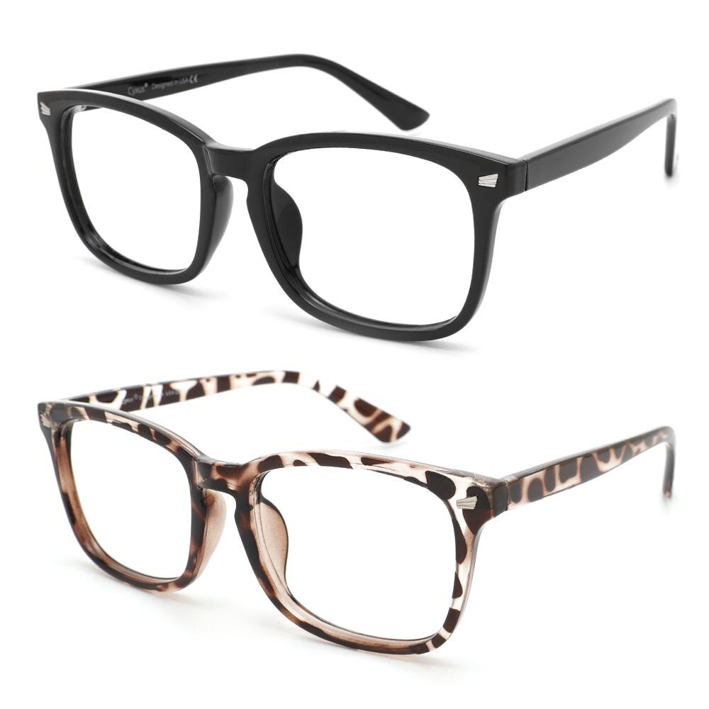 Cyxus blauwlichtblokkerende computerbrillen (2- pack) verminderen oogvermoeidheid, leesbrillen, gamingbrillen, unisex (dames/heren)