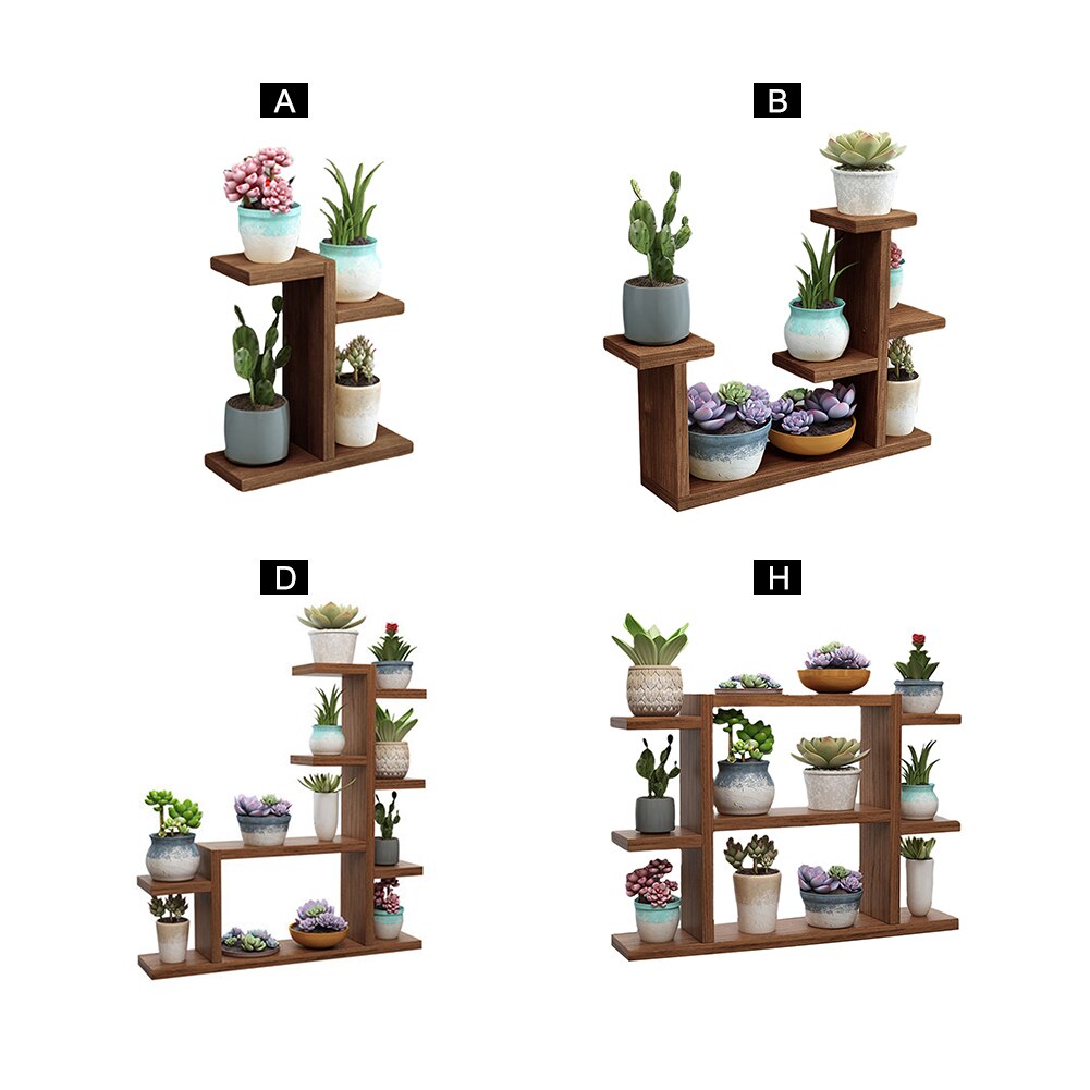 Multi Layers Balcony Free Standing Modern Desktop Garden Indoor Decoration Living Room Flower Holder Wood Plant Stand