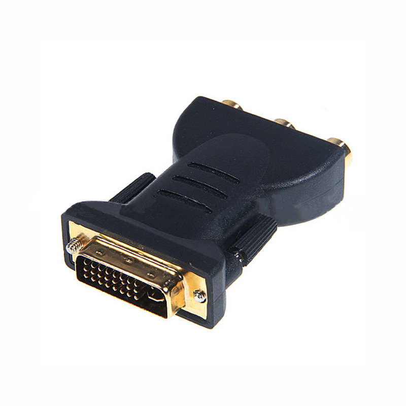 Larryjoe Gold Plated DVI Adapter DVI-I 24+5 Male to 3 RCA Component Display Adapter PC HDTV Projector Connectors